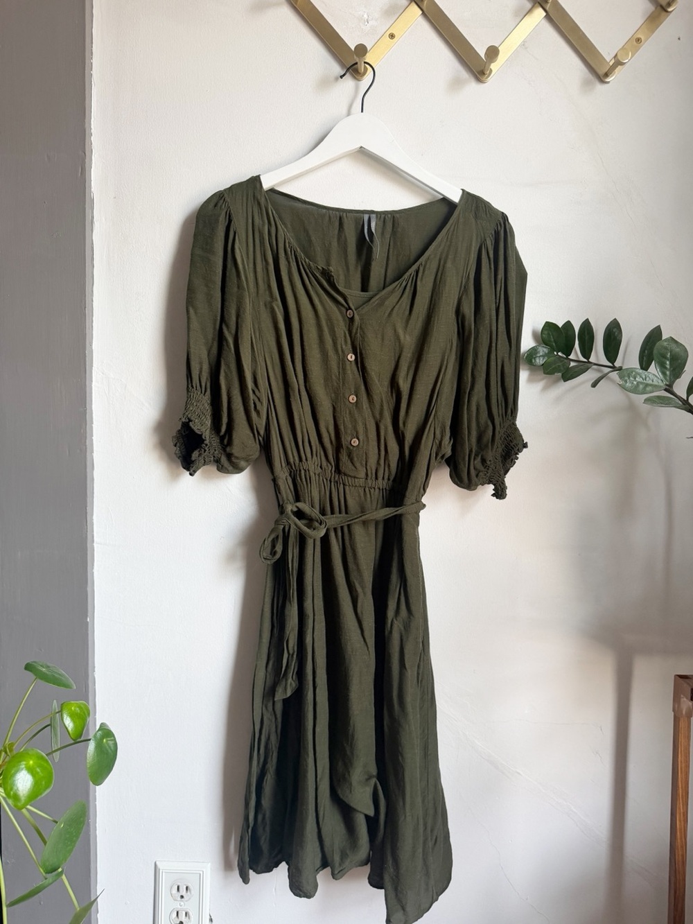 Anthropologie Nicole Puff Sleeve Shirt Dress